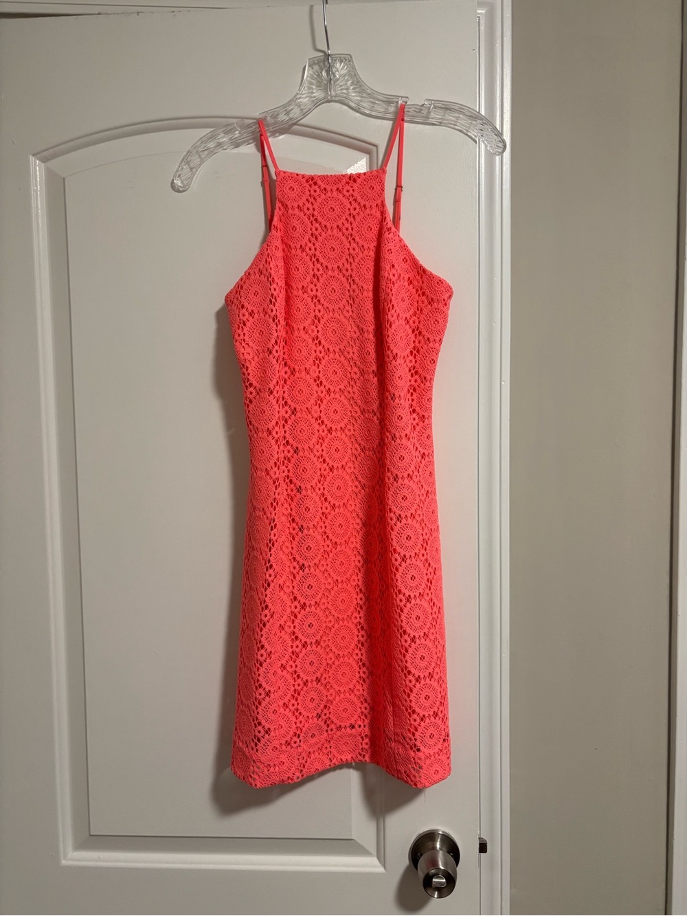 LILY PULITZER, NWOT Sleeveless Peach/Pink Coral Lace Shift Dress, Size XS